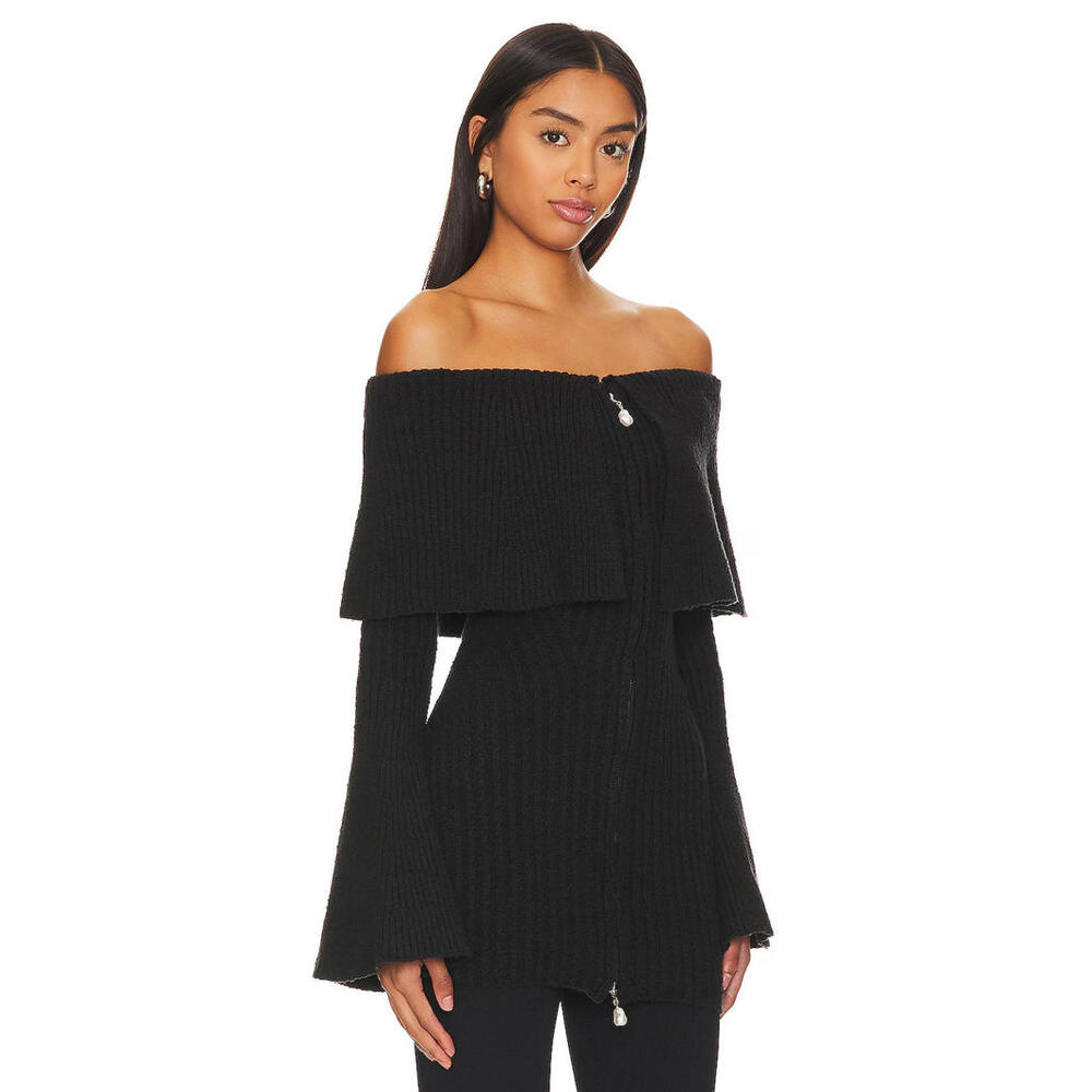 House of Harlow 1960 Akari Off Shoulder Sweater  black size S NWT $228msrp